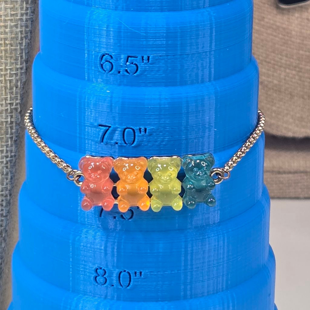Betsey Johnson Gold Tone Gummy Bear Pendant Necklace Bracelet Set Multicolor - Picture 3 of 11